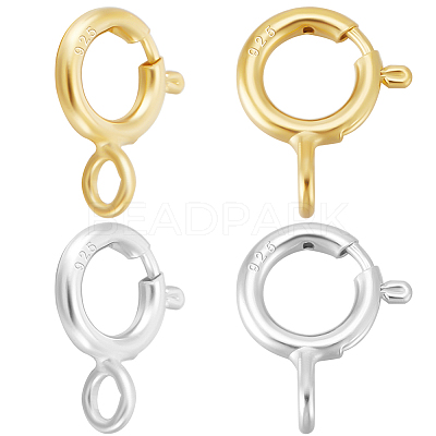 20Pcs 2 Colors 925 Sterling Silver Spring Ring Clasps STER-BBC0007-80-1