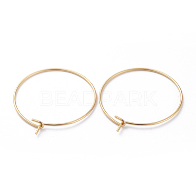 316 Surgical Stainless Steel Hoop Earring Findings STAS-J025-01C-G-1