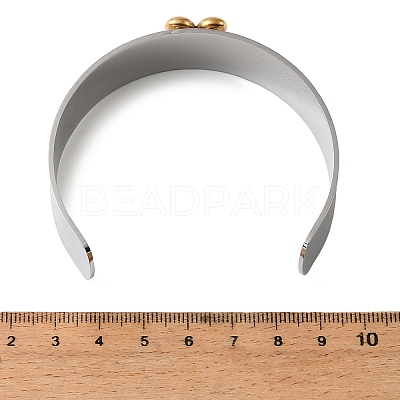 Two Tone 304 Stainless Steel Cuff Bangles BJEW-D465-05B-GP-1