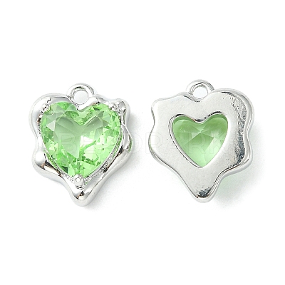 Brass Micro Pave Cubic Zirconia Charms KK-L208-06P-06-1
