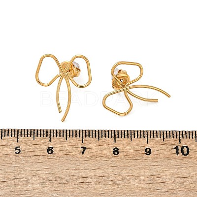 304 Stainless Steel Stud Earrings EJEW-G423-32F-G-1