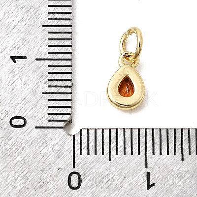 Brass Cubic Zirconia Charms KK-G554-02E-04-1