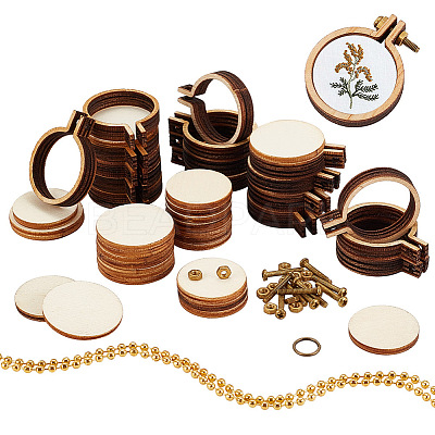 20 Sets Mini Wooden Embroidery Hoops DIY-OC0010-45-1