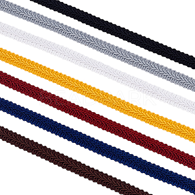 14M 7 Style Polyester Centipede Braided Lace Ribbon OCOR-PH0005-46-1