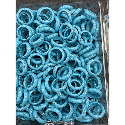 Synthetic Turquoise Finger Rings WG8089A-13-1