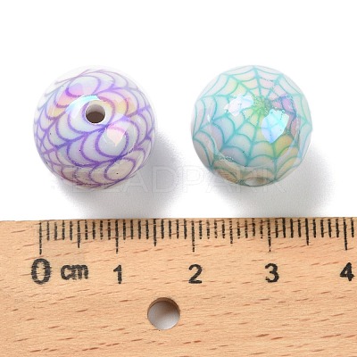 Halloween UV Plating Opaque Acrylic Beads OACR-B035-04-1