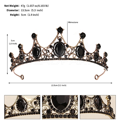Alloy Rhinestone Hair Bands  for Woman Girls PW-WGA69DD-06-1