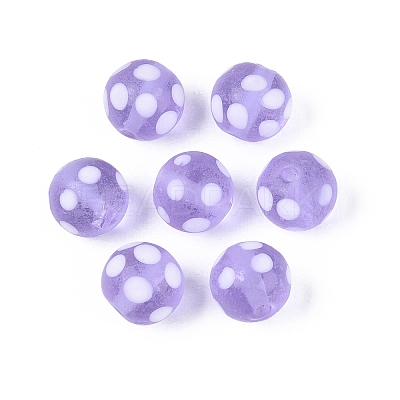 Frosted Handmade Lampwork Beads LAMP-Q039-10E-1