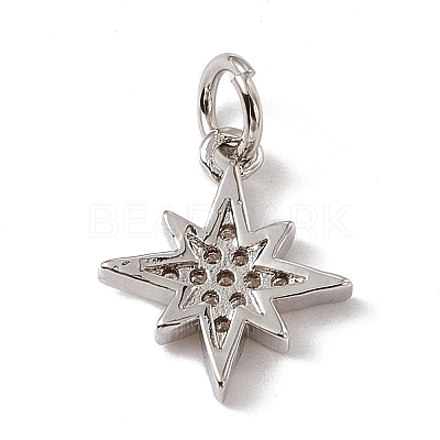 Brass Micro Pave Cubic Zirconia Charms ZIRC-F132-02P-1