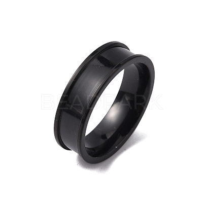 201 Stainless Steel Grooved Finger Ring Settings STAS-WH0027-27B-EB-1