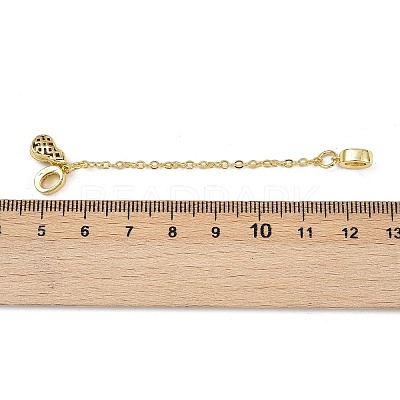 Brass Pave Clear Cubic Zirconia European Safety Chains with Charms KK-L236-15D-G-1