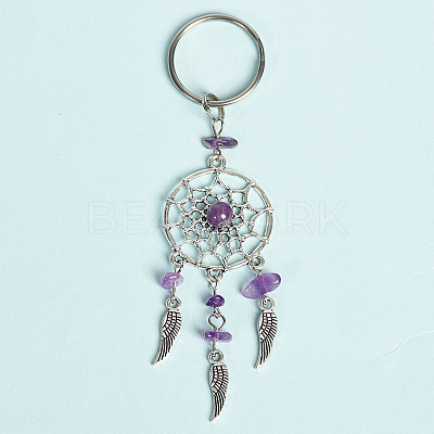 Natural Amethystwith Aolly Keychain PW-WG49538-02-1