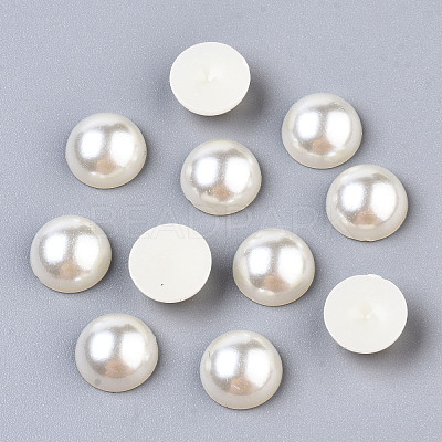 ABS Plastic Imitation Pearl Cabochons SACR-S738-10mm-Z24-1