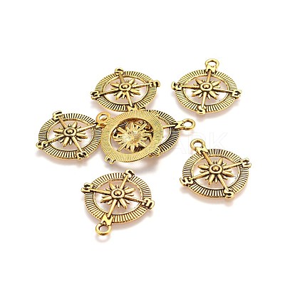Tibetan Style Alloy Compass Pendants TIBEP-S272-AG-LF-1