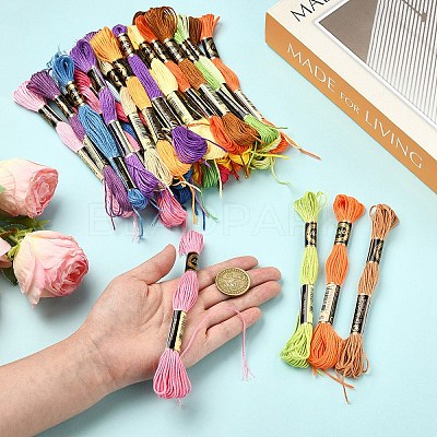 6Bundles 6 Colors Polyester Embroidery Floss OCOR-YW0001-24A-1