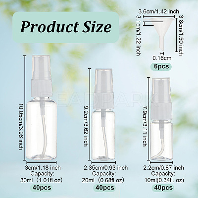 120Pcs 3 Styles Plastic Travel Spray Bottles AJEW-OC0005-07B-1