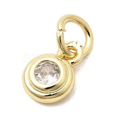 Brass Cubic Zirconia Charms KK-G554-02B-01-1