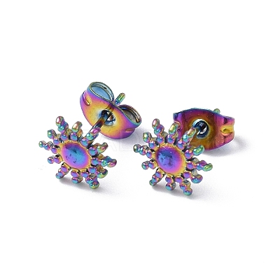 Ion Plating(IP) 304 Stainless Steel Stud Earring for Women EJEW-I285-20MC-1