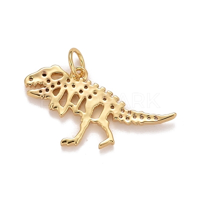 Rack Plating Brass Cubic Zirconia Pendants KK-E262-05G-1