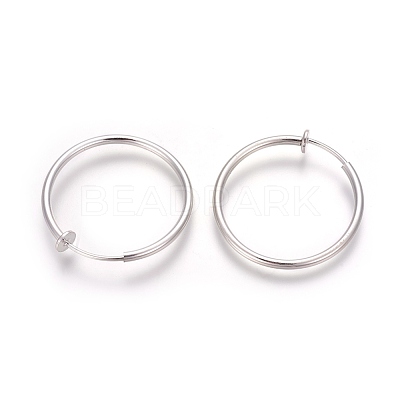 Electroplate Brass Retractable Clip-on Earrings X-EJEW-L221-01S-1