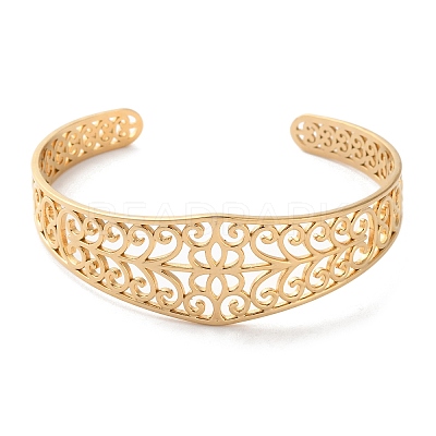 304 Stainless Steel Cuff Bangles for Women BJEW-K263-05G-14-1