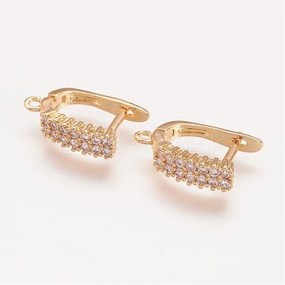 Brass Micro Pave Grade AAA Cubic Zirconia Ice Pick Pinch Bails ZIRC-P059-06G-NR-1