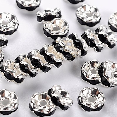 Brass Grade A Rhinestone Spacer Beads RSB028NF-04-1