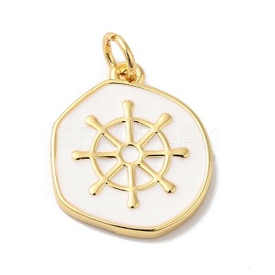 Rack Plating Brass Enamel Pendants KK-R144-01G-1