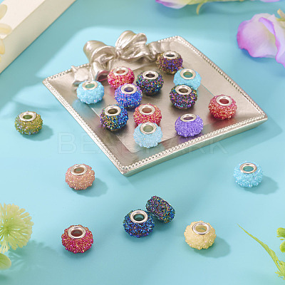 20Pcs AB Color Resin Rose Flower European Beads RESI-TA0004-38-1
