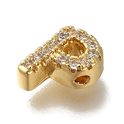 Rack Plating Brass Micro Pave Clear Cubic Zirconia Beads KK-G500-30G-P-1