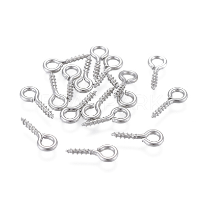 Tarnish Resistant 304 Stainless Steel Screw Eye Pin Peg Bails STAS-K171-52P-10x4mm-1