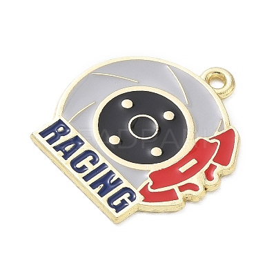 Racing Car Theme Alloy Enamel Pendants AL-CBA4666-03O-1