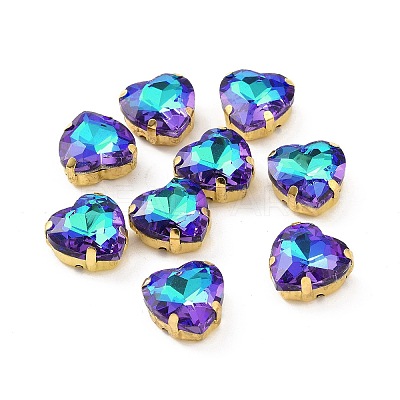 Heart Sew on Rhinestone X1-DIY-E062-04G-03-1