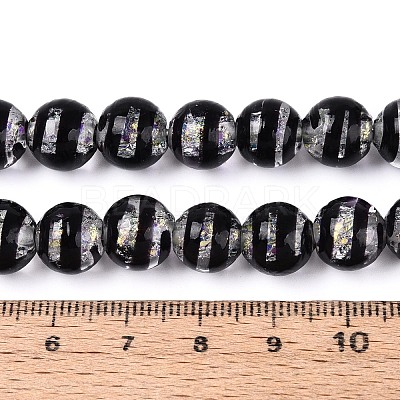 Handmade Foil Glass Beads Strands FOIL-N033-05A-1