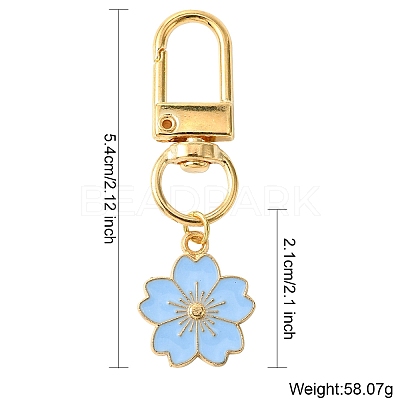 Alloy Enamel Sakura Pendant Decorations HJEW-YW00019-01-1