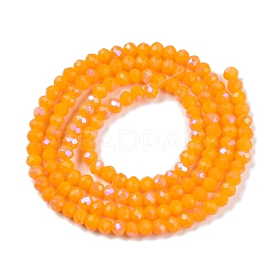 Electroplate Opaque Solid Color Glass Beads Strands EGLA-A044-P2mm-L29-1