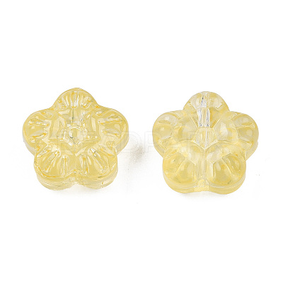 Transparent Spray Painted Glass Beads LS-GLAA-N035-029-C06-1