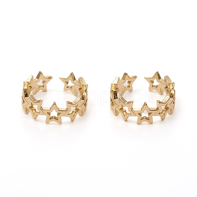 Adjustable Brass Cuff Rings X-RJEW-G105-03G-1
