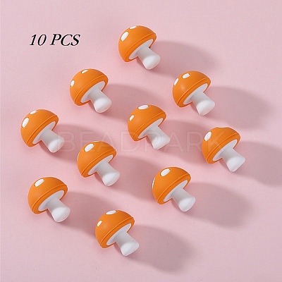 10Pcs Mushroom Silicone Focal Beads JX901E-01-1