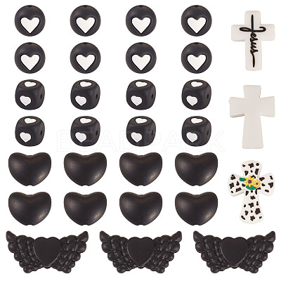Religion Theme Food Grade Eco-Friendly Silicone Beads SIL-TA0002-97-1