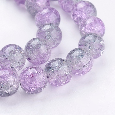 Spray Painted Crackle Glass Beads Strands CCG-Q002-10mm-02-1