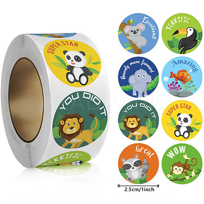 500 Paste Paper Self-Adhesive Stickers AJEW-S085-01E-1
