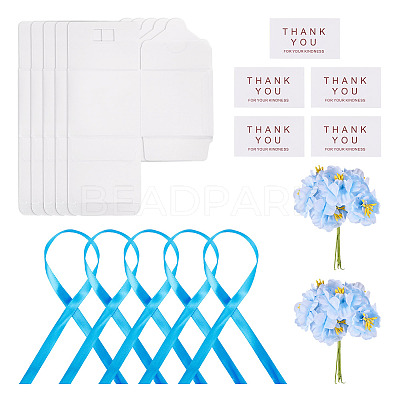Clear PVC Candy Gift Packaging Boxes with Ribbon & Artificial Flower CON-TAC0001-20B-1