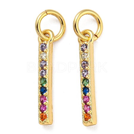 Rack Plating Brass Cubic Zirconia Pendants KK-M258-07G-1