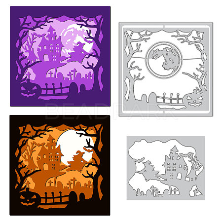 Halloween Witch Carbon Steel Cutting Dies Stencils DIY-WH0309-1227-1