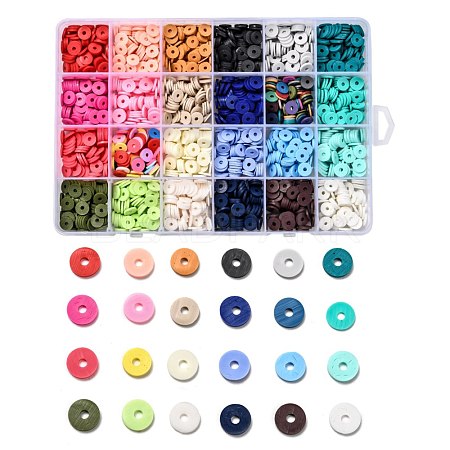 24 Colors Handmade Polymer Clay Beads CLAY-X0011-03C-1