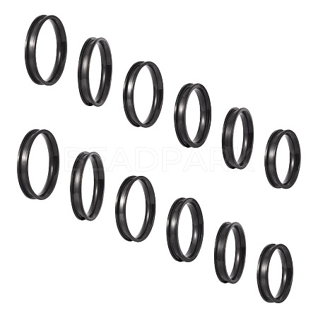 12Pcs 6 Size 201 Stainless Steel Grooved Finger Ring Settings RJEW-TA0001-06EB-1