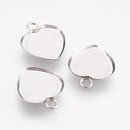 Tarnish Resistant 304 Stainless Steel Pendant Cabochon Settings STAS-F167-13P-1