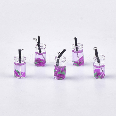 Glass Bottle Pendants X-CRES-N017-06G-1