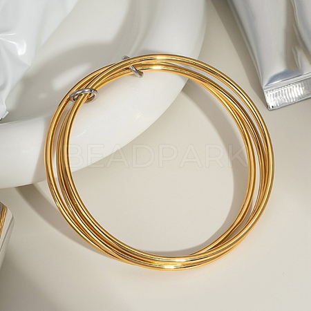 304 Stainless Steel Multi-strand Bangles BJEW-K271-02G-1